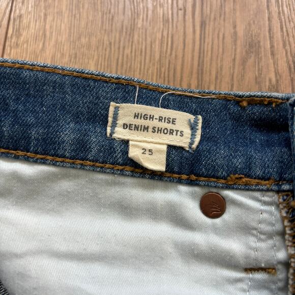 Madewell High Rise Denim Shorts 4" Inseam Medium Wash Size 25 - Picture 4 of 6